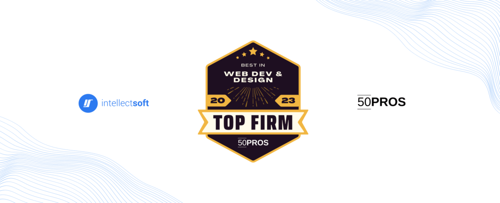 Top Firm 2023 badge from 50Pros, received by Slagato technology